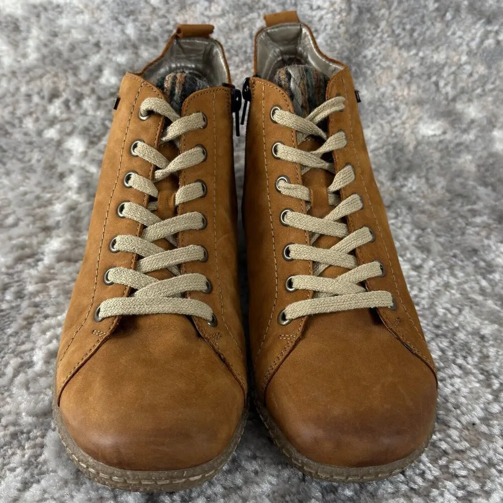 Remonte Tex Womens Size 41/10 Ankle Lace Up Booties Brown Walking Shoes - Picture 2 of 11